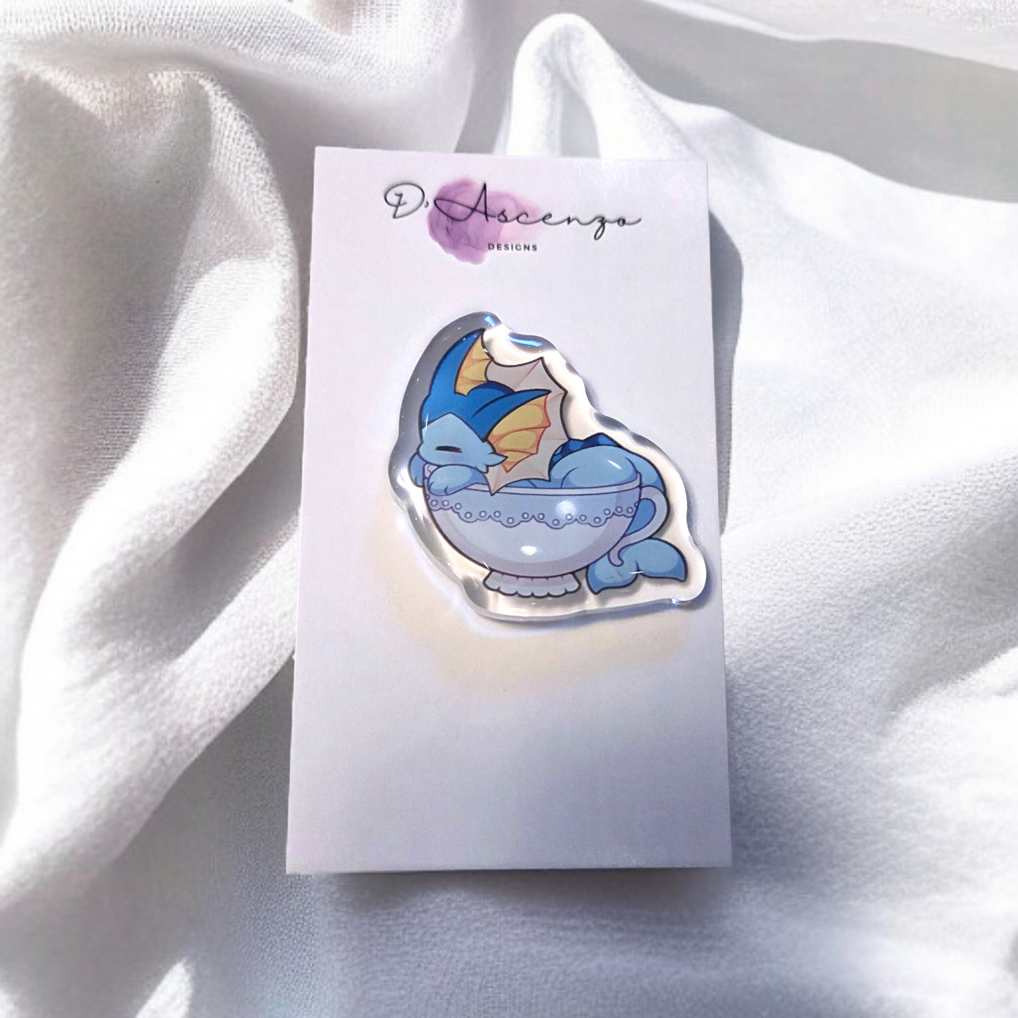 Pokemon Acrylic Teaveelution Pin: Vaporeon
