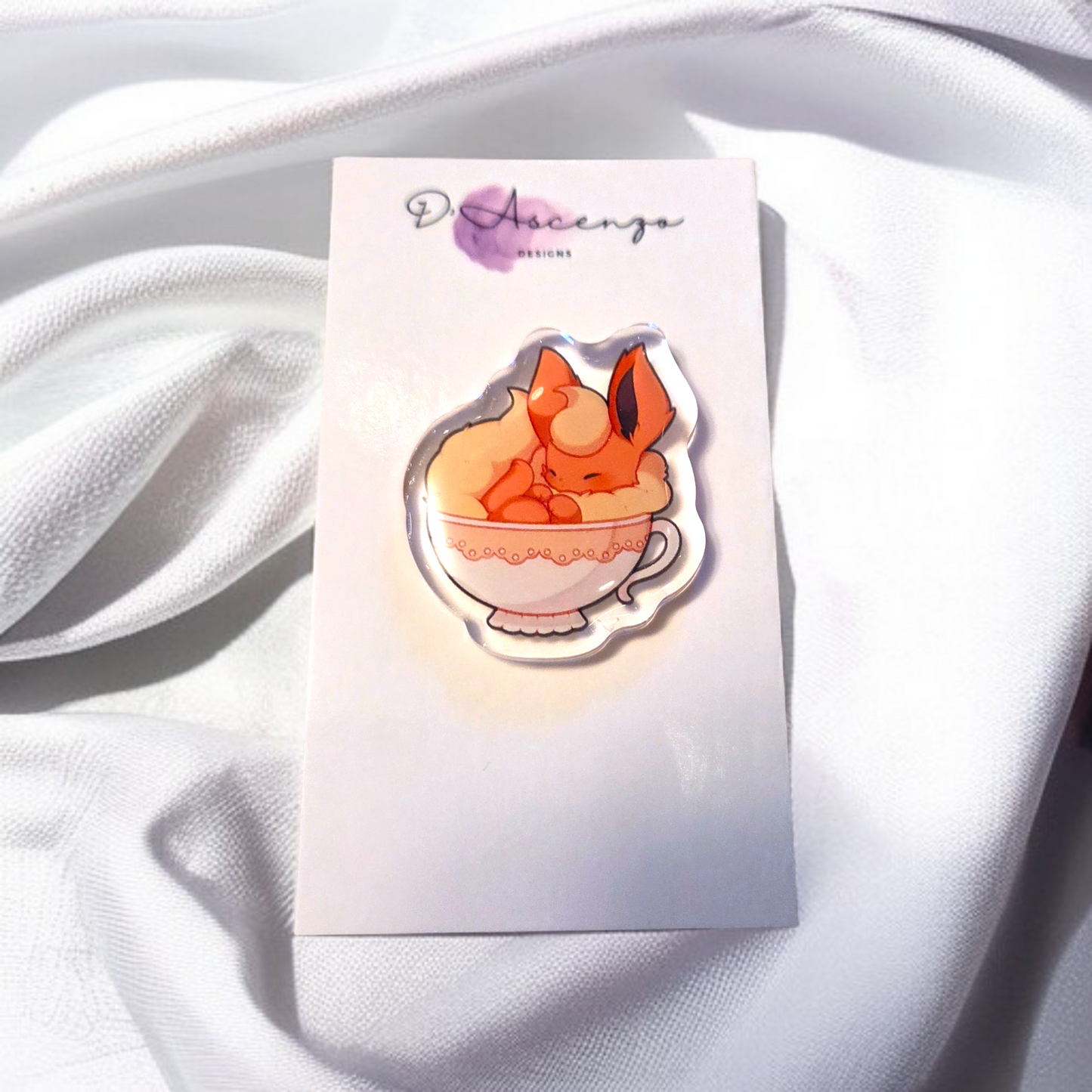 Pokemon Acrylic Teaveelution Pin: Flareon