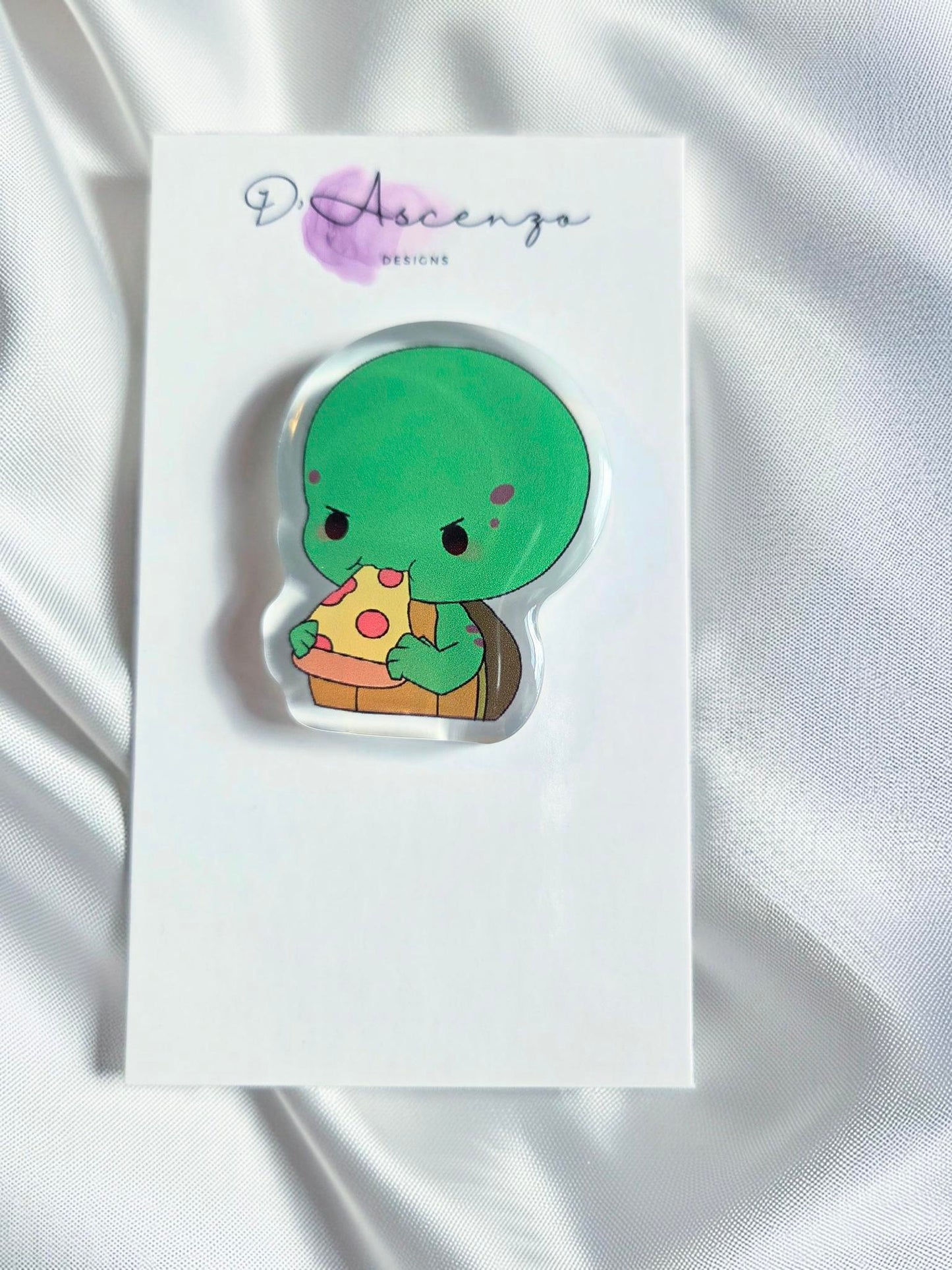 ROTTMNT Acrylic Pin: Pizza Time Donnie