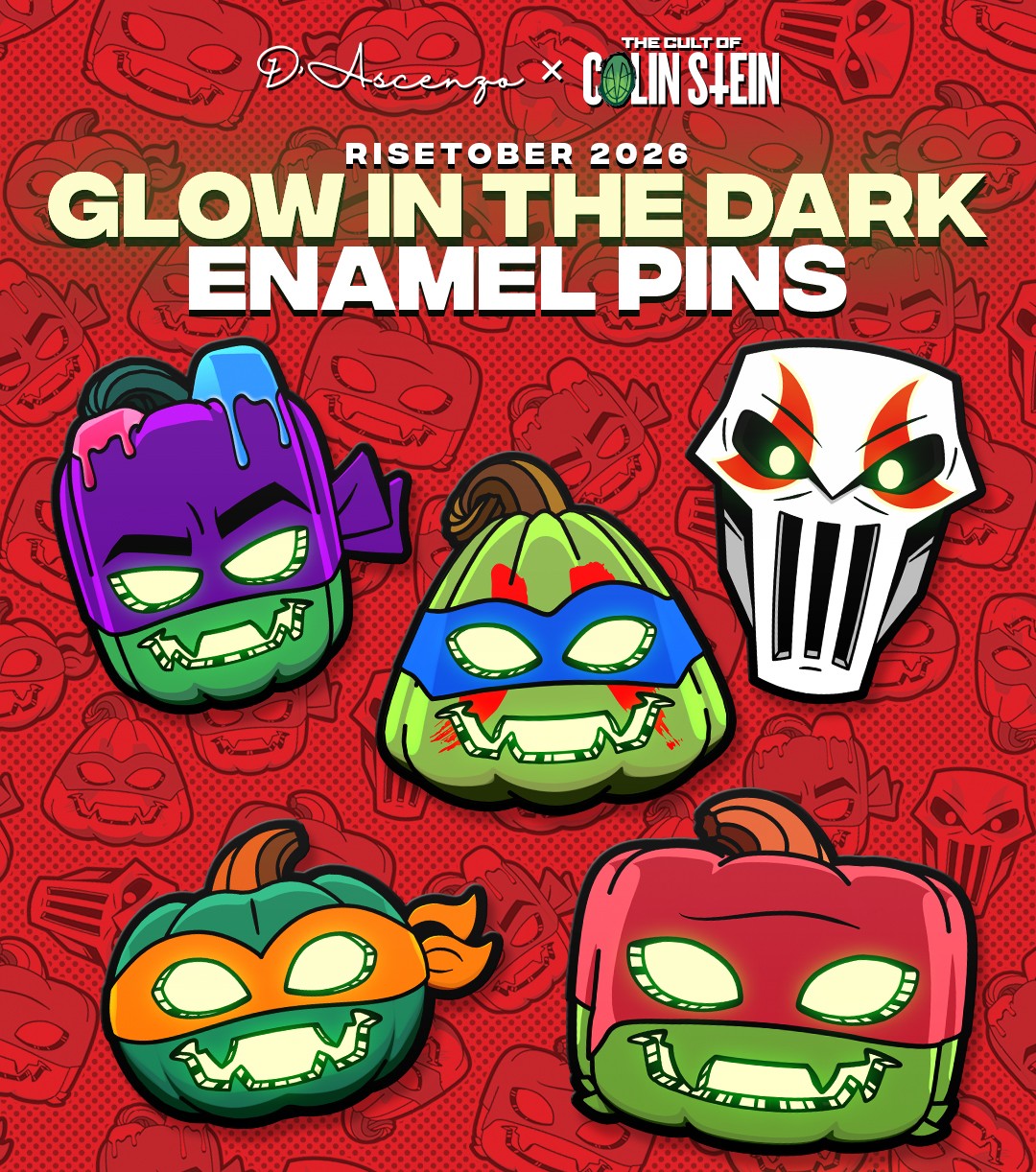 ROTTMNT: Spooktacular Enamel Pins - TheColinStein Collab Series