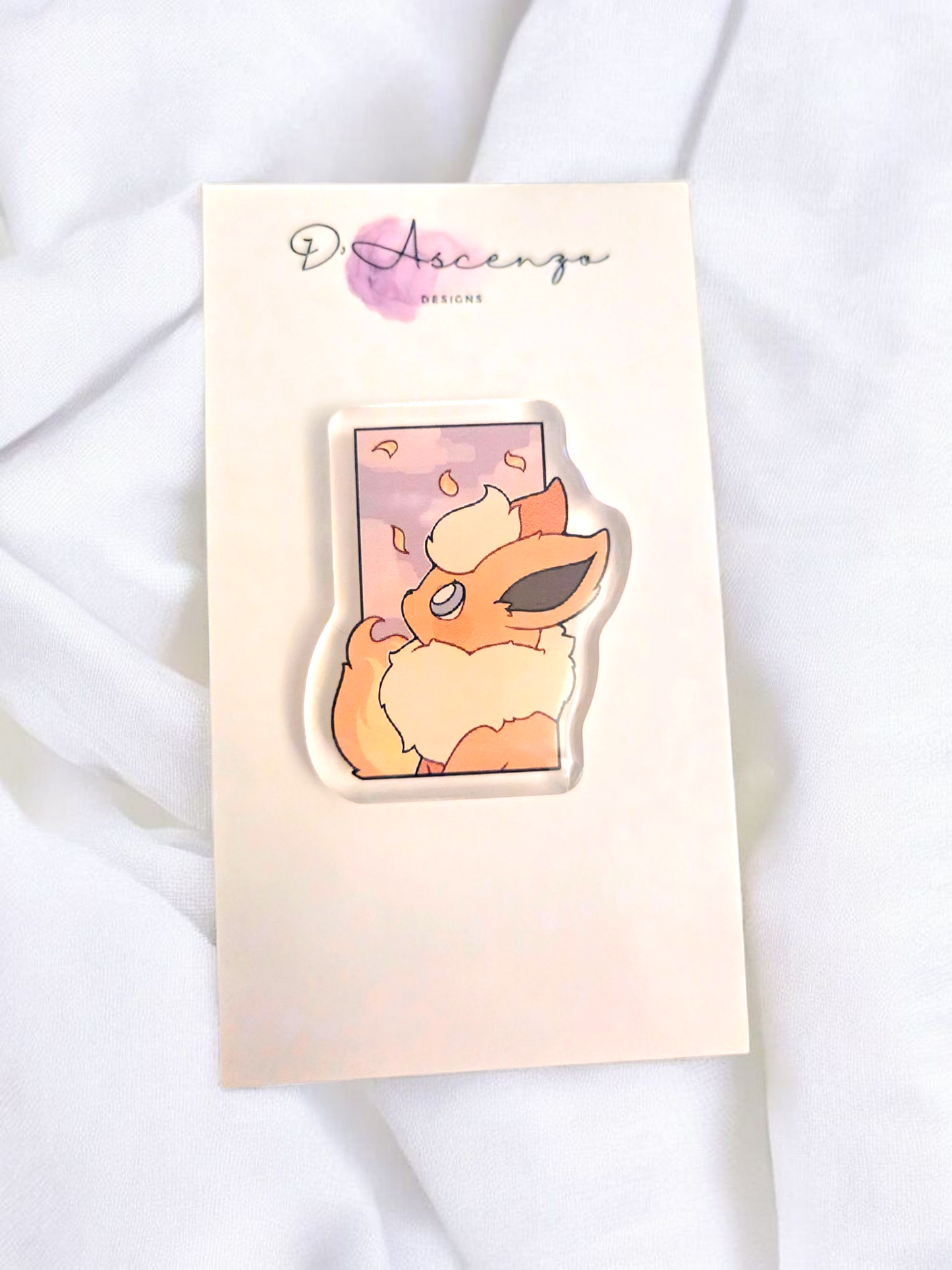Pokemon Acrylic Panel Pin: Flareon