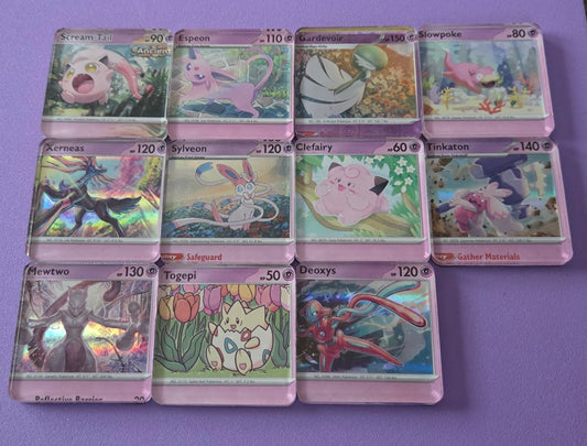 Upcycled Pokemon Card Magnets: Psychic Type
