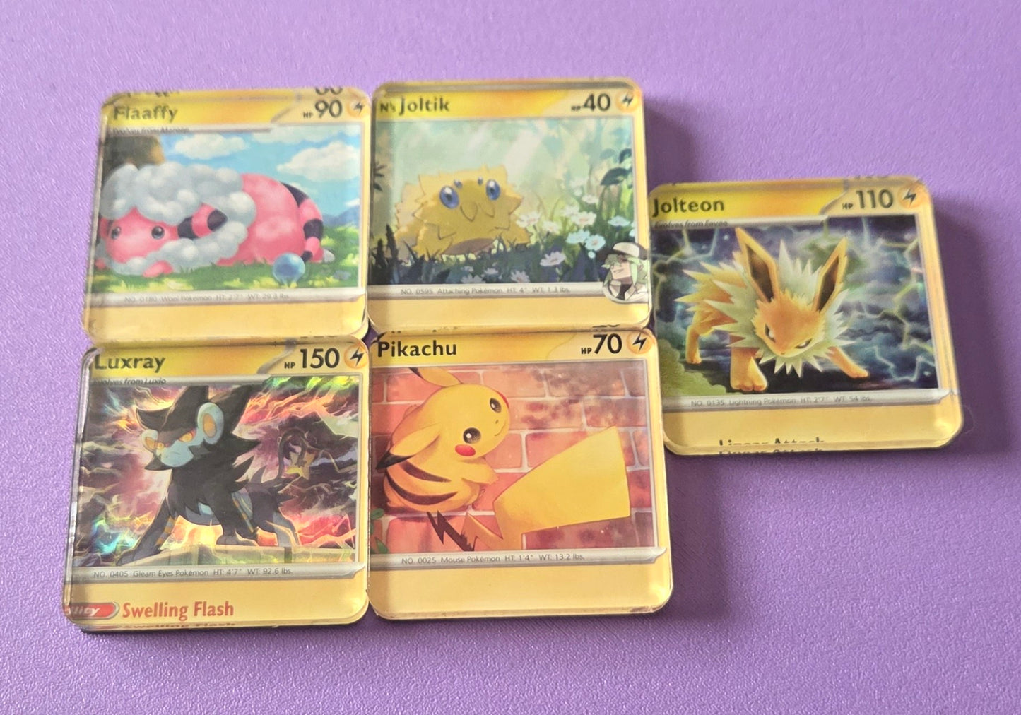 Upcycled Pokemon Card Magnets: Electric Type