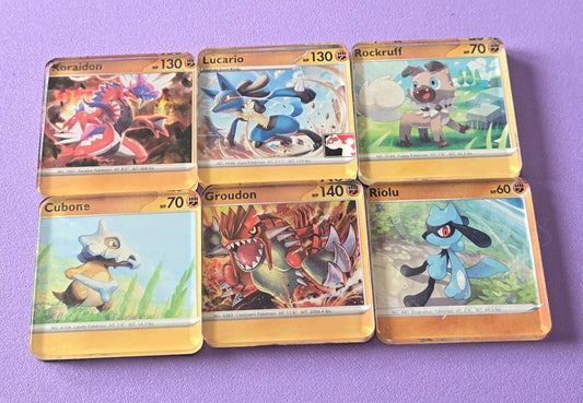 Upcycled Pokemon Card Magnets: Fighting Type