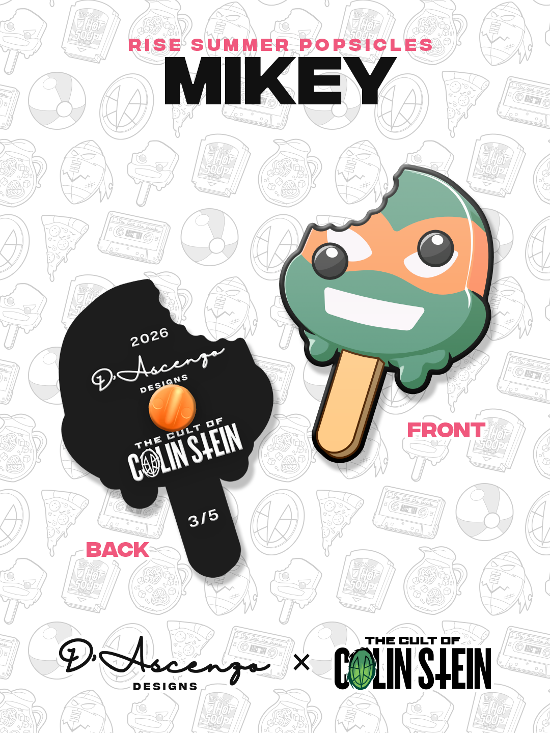 ROTTMNT: Popsicle Enamel Pins - TheColinStein Collab Series