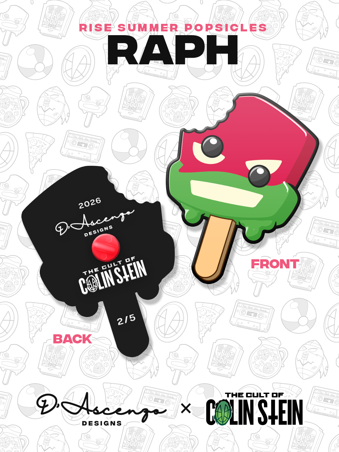 ROTTMNT: Popsicle Enamel Pins - TheColinStein Collab Series
