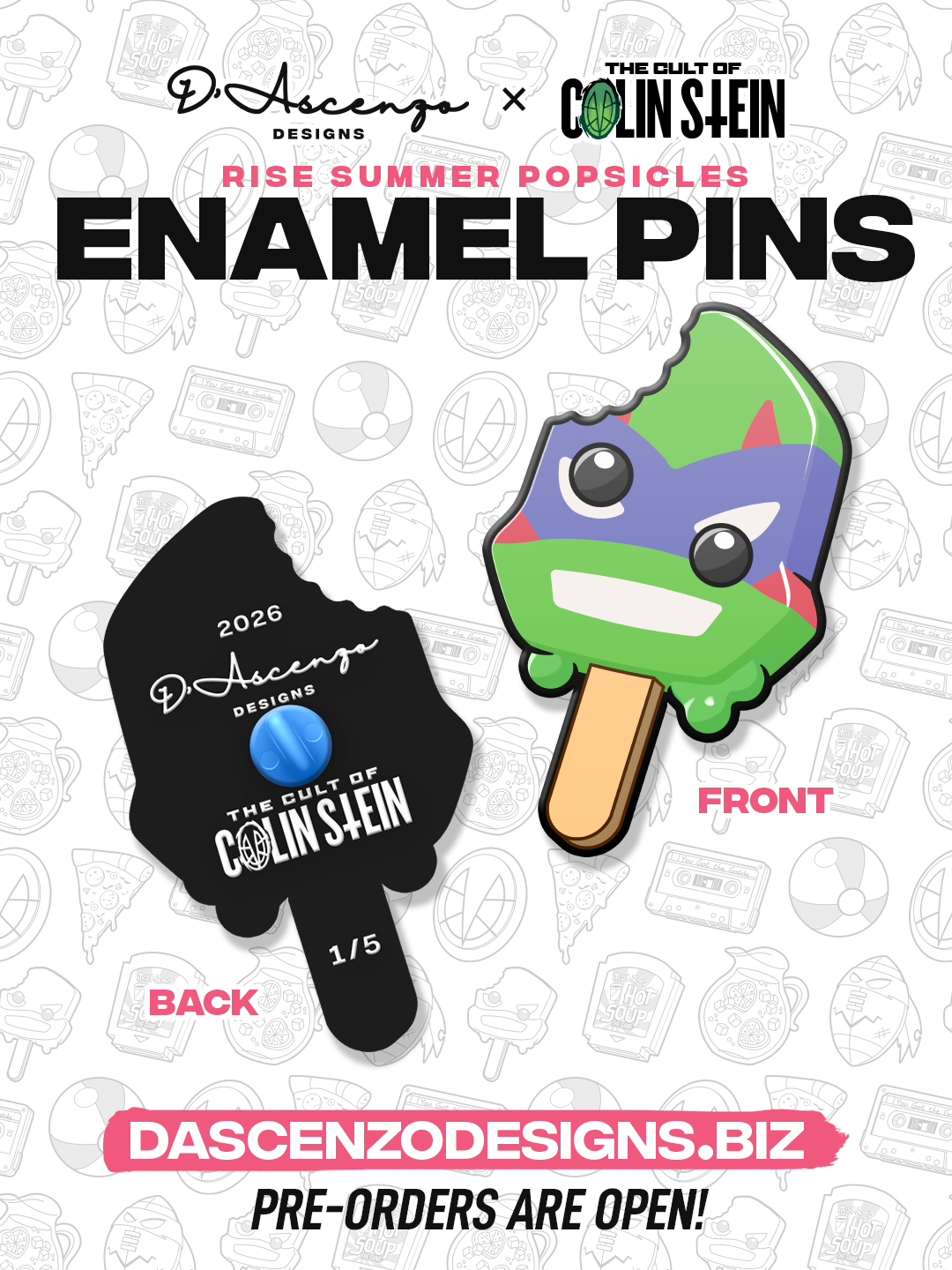 ROTTMNT: Popsicle Enamel Pins - TheColinStein Collab Series
