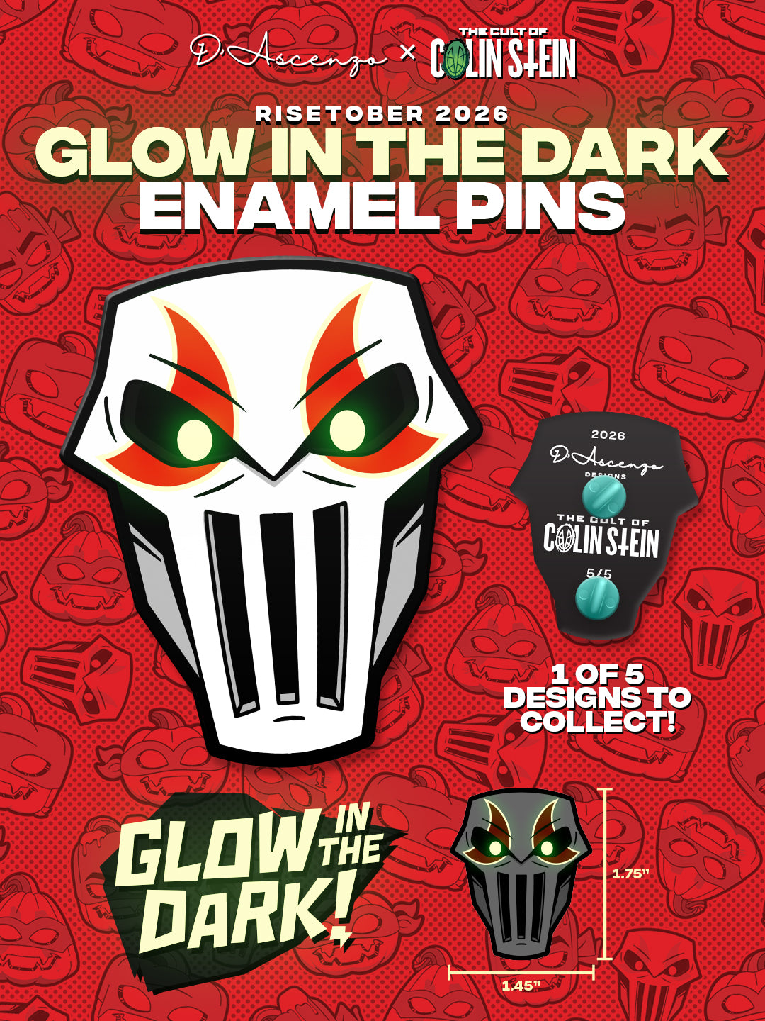 ROTTMNT: Spooktacular Enamel Pins - TheColinStein Collab Series
