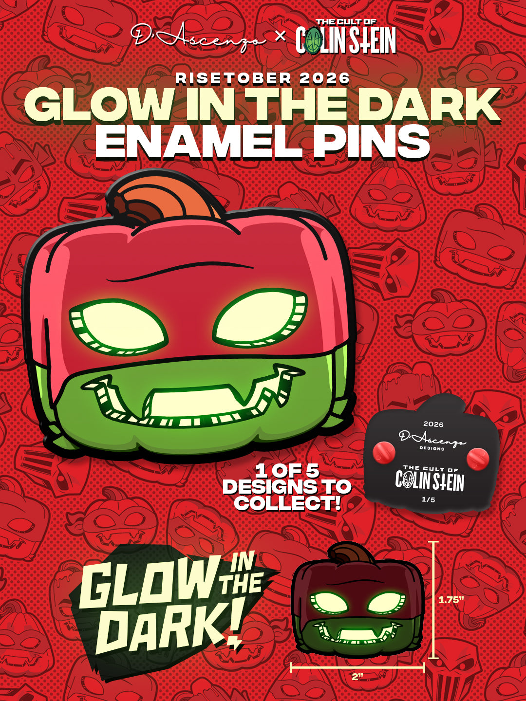 ROTTMNT: Spooktacular Enamel Pins - TheColinStein Collab Series